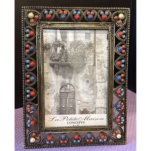 La Petite Maison Concepts Antique Brass Embellished Hearts Picture‎ Frame
